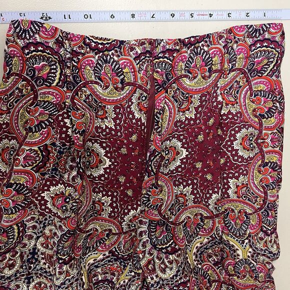 ett:twa Anthropologie Pants 4 Pink Paisley Wide Leg Boho Elastic Waist Lounge - Picture 6 of 9